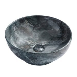 Bol de lavage de surface en céramique aloni 'mouse' avec push-up (41x41x18cm) - Aspect marbre - Réf. : 313-MB016