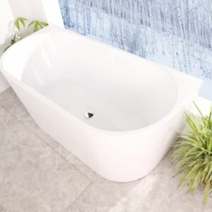 Aloni baignoire semi-autoportante acrylique (170x80x60cm) - Blanc - Réf. FB550