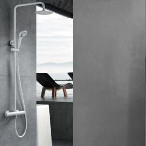 Barre de douche thermostatique blanc mat série kent - Réf. : BTK017/BL