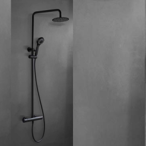 Barre de douche thermostatique noir mat série kent - Réf. : BTK017/NG