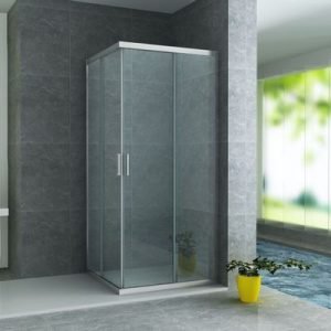 Aloni cabine de douche (80x80x195cm) - chrome - Réf. : CR-CE8080