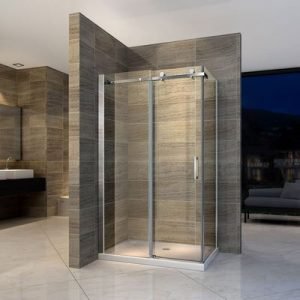 Aloni porte coulissante + paroi latérale 8mm (90x120x195cm) - Réf. : CR045F-90120