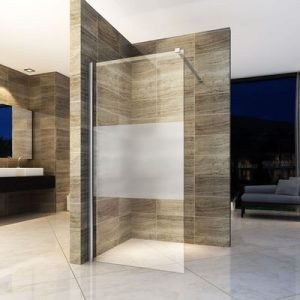 Aloni paroi de douche bande centrale demi-mat 8mm (140x200cm) - Réf. : ECOF140