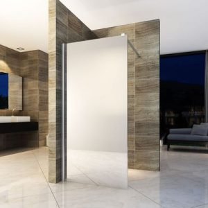 Aloni paroi de douche en verre miroir 8mm (100x200cm) - Réf. : ECOM100
