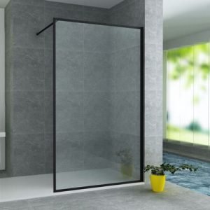 Paroi de douche profil/bord noir (140x200cm 8mm) - Réf. : RECO140