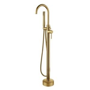 Aloni robinet de bain sur pied avec douchette - or brossé - Réf. : CR6057-2BG